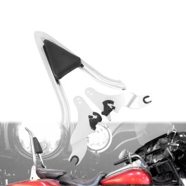HCMOTORKU 22" Chrome Detachable Backrest Sissy Bar For Harley Road King Street Glide 09-24