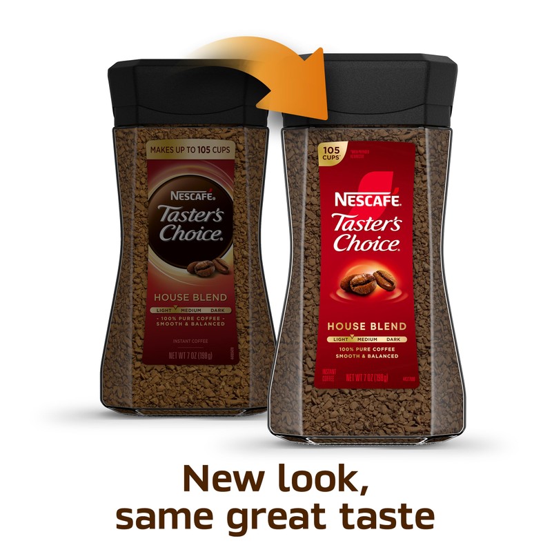 NESCAFÉ Taster's Choice Instant Coffee, Light Medium Roast, House Blend,