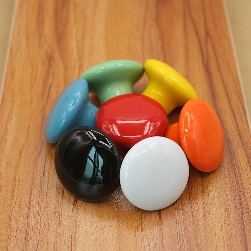 Ceramic Round Cabinet Handles Drawer Pulls Round Door Knobs For