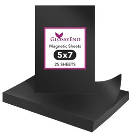 Pack of 25 – Durable Plain Magnetic Sheet, Flexible Magnetic Sheet, Easy to Cut Magnetic Sheet, Magnetic Sheet for Arts & Crafts, Size: 5" X 7" Magnetic Thickness 30 Mil.