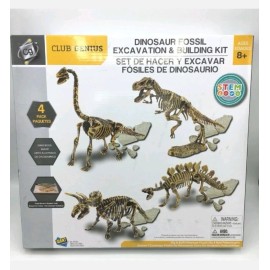 Club Genius Dinosaur Fossil Excavation & Building Kit 4 Pack