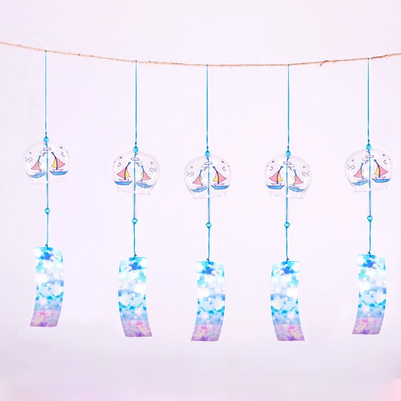 Hoshisea Japanese Wind Chime Glass, Bells Wind Chimes, Cute Wind