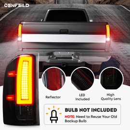 Tail Lights Assembly [LED Kit] Fit for Chevy Silverado 1500 2500HD 3500HD 07-14, for GMC Sierra 3500HD 08-14, for Sierra Denali 3500 11-14 with Dual Rear Wheel ONLY, Rear Taillights, Smoked Lens