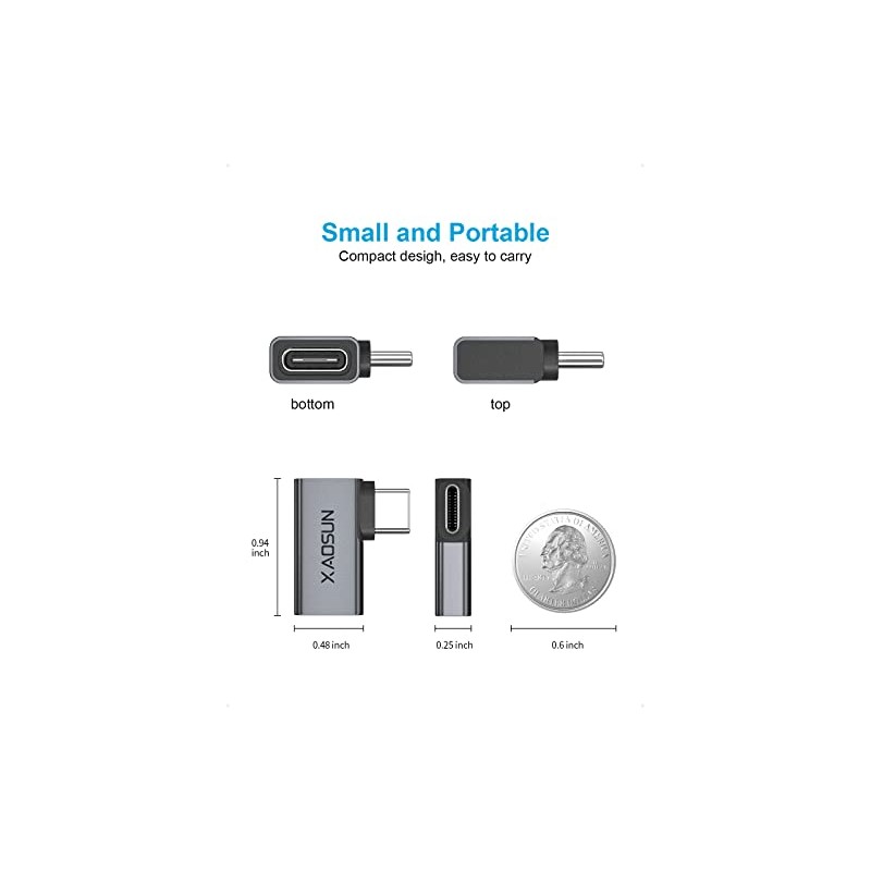 XAOSUN Adaptador USB C de Ángulo Recto, USB C a