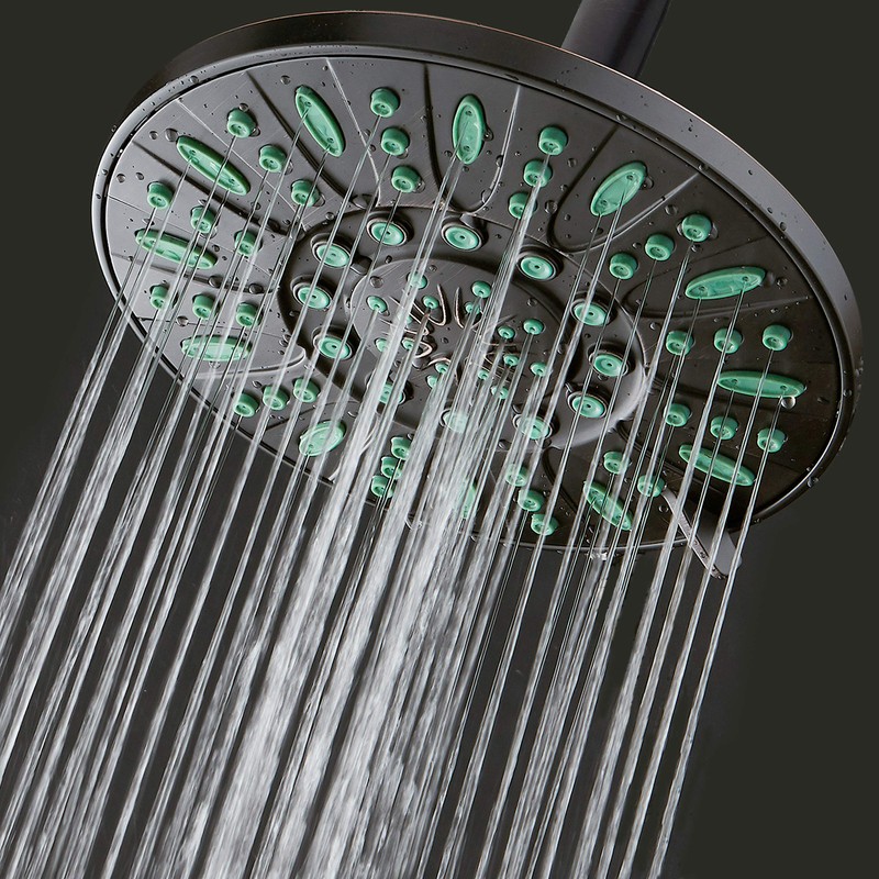 AquaDance 7-inch 6-Setting Rainfall Showerhead with Anti-Microbial Microban Protection from