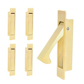 DONTAY PULL 02 Pocket Door Pull Handle, Edge Pull, Professional Stainless Steel 304, Flush Mount for Sliding Door (Satin Brass, 5)