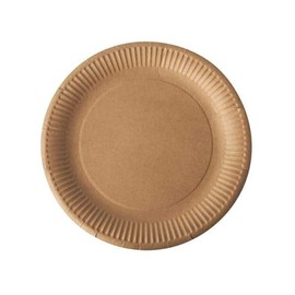 Gastro-Bedarf-Gutheil Organic 50 Paper Plates Round Diameter 23 cm Brown Environmentally Friendly Compostable Versatile Disposable Plates Party Plates