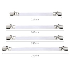 TRIXES 4er-Packung mit weißen Bügelbrett Bezug Straffer Halter Verbindungselemente extragross/XXL