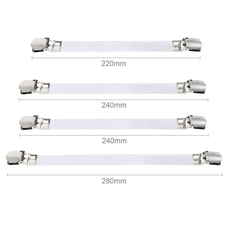 TRIXES 4er-Packung mit weißen Bügelbrett Bezug Straffer Halter Verbindungselemente extragross/XXL