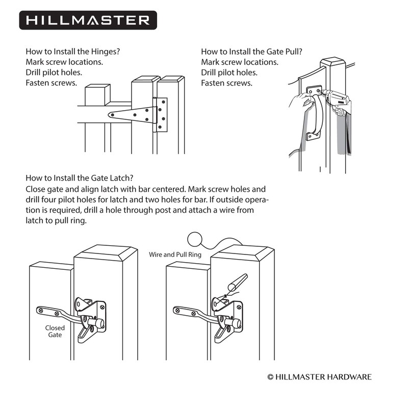 HILLMASTER Heavy Duty Gate Latch Door Handle Hardware Kit for