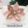 wybcfp 8PCS Christmas Artificial Flower Ornament Glitter Pink Christmas Magnolia