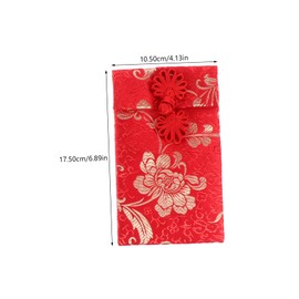 Operitacx 6pcs Fabric Chinese Style Red Envelope Wedding Red Packet Greeting Cards New Year Red Envelope Red Wallet Red Decor Red Money Pouch Chinese Decor New Year Red Packet Cloth
