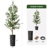 Artificial Tree in Black and White Leaf Design Planter, Fake
