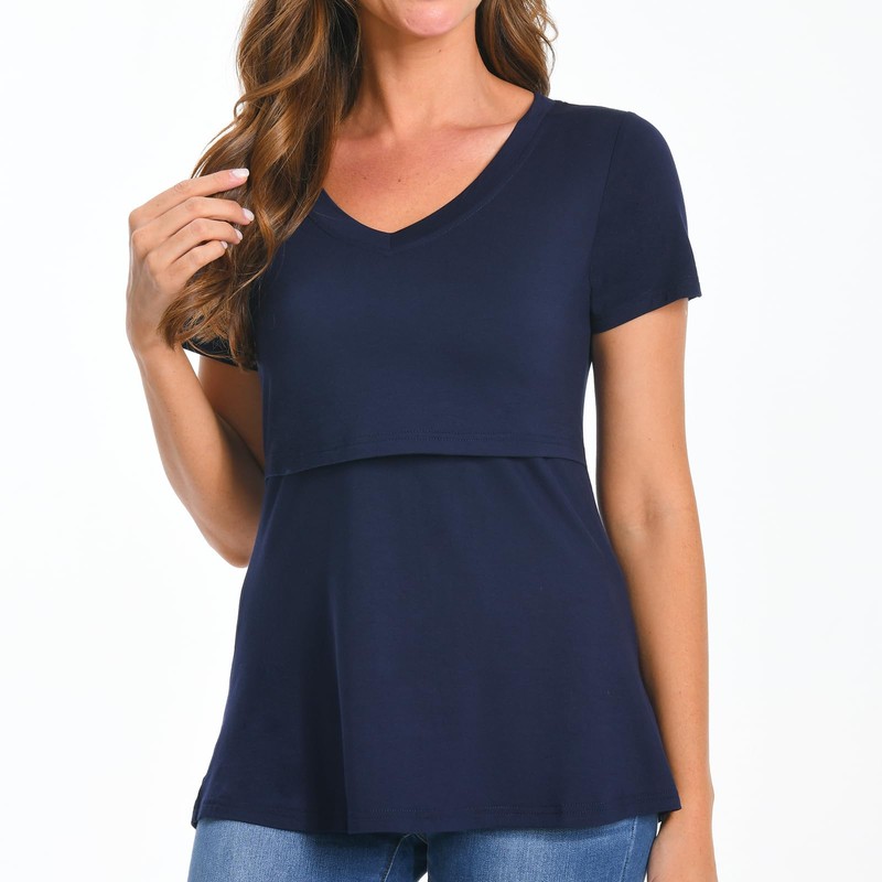 Bearsland Womens 3 Packs V Neck Nursing Tops Maternity Breastfeeding