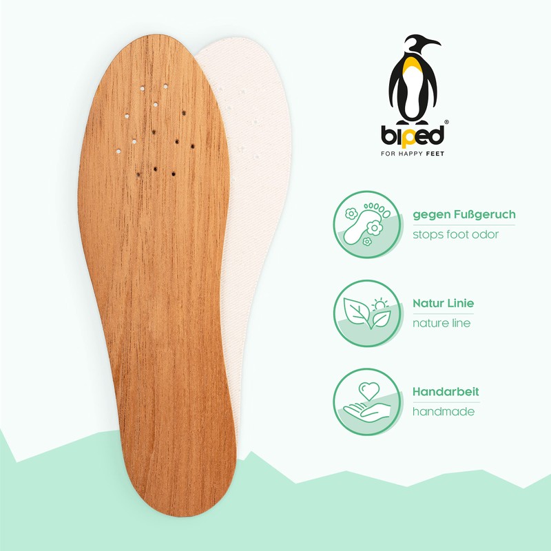 Biped Cedar Wood Soles - Genuine Cedar Soles - Natural