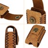 Stamped Floral Flip Top Leather Lighter Pouch, Lighter Shell Leather