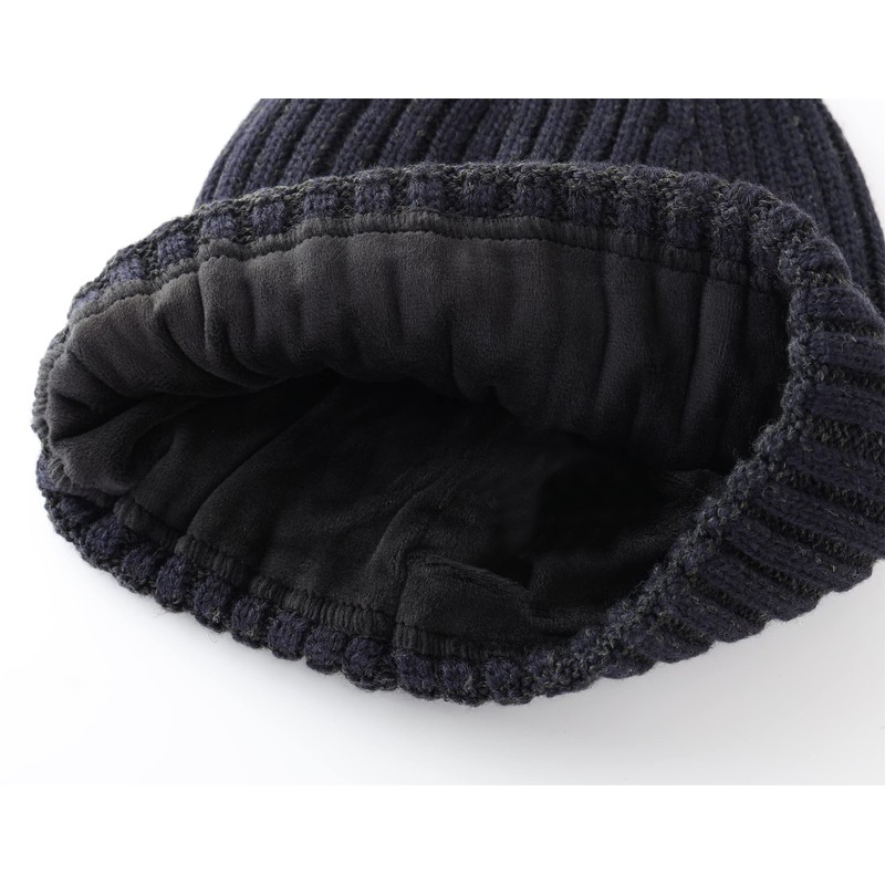 Connectyle - Gorro de lana de invierno con forro polar