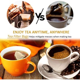 300 Pcs Disposable Tea Filter Bags Empty Cotton Drawstring Seal Filter Tea Bags for Loose Leaf Teal, Wood Pulp Material, Unbleached Empty Tea Infuser Sachets, 2.76x3.54