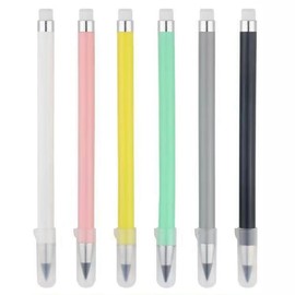 Pencils, Metal Pencils, Non-Sharpening, Metal Pencils, Erasable Pencils, Set of 6, Metal Nib, No Break with Cap