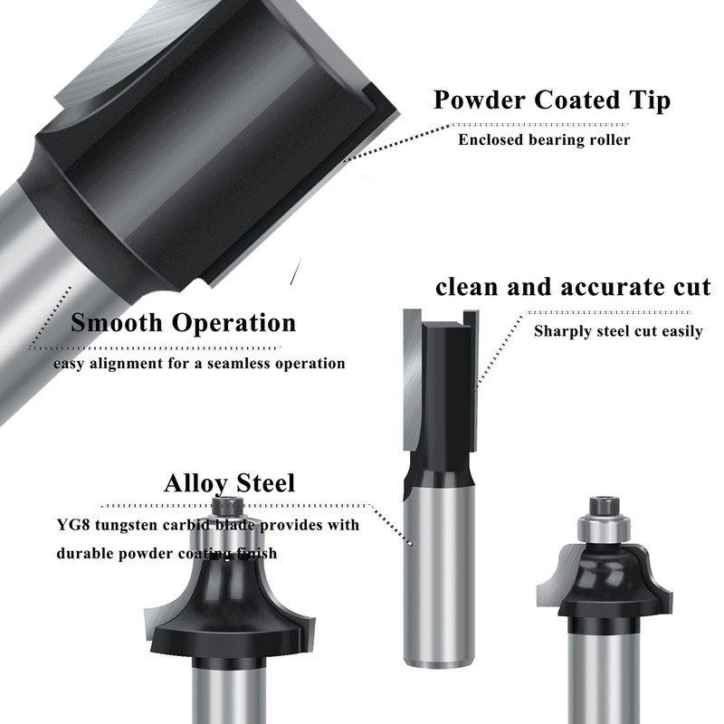 OLETBE Router Bit Set Architectural 41 PCS 1/2-Inch Shank ,
