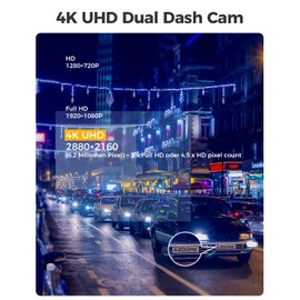 4K Ultra HD Dash Cam, AZDOME Car Camera 4K GPS WiFi Dash Camera with 170 Degree Wide Angle, Night Vision, G-Sensor, Loop Recording, Parking Monitor, Sony Sensor, WDR Car Video Recorder(GS63H)