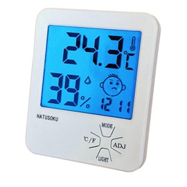 HATUSOKU Digital Thermometer/Hygrometer, Thermometer, Hygrometer, Comfort Face Display (Backlight)