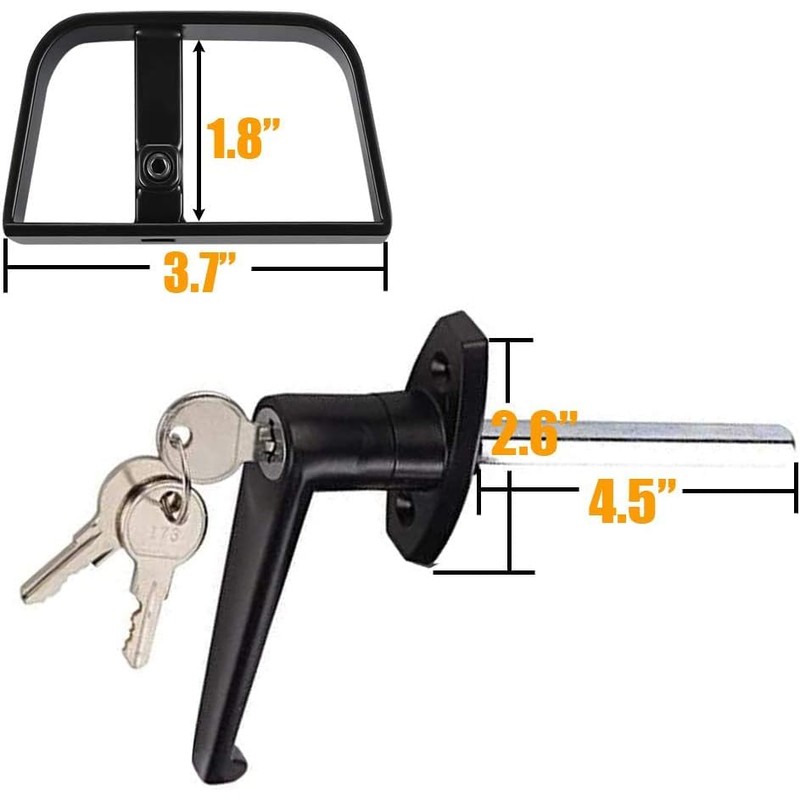 StartFine 4½" Shed Door Lock L-Handle Lock kit Keyed Alike