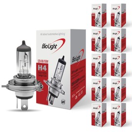 BIOLIGHT KM 9003/H4 Halogen Headlight Bulb, H4 Bulb, Super Bright 12V 60/55W Head Lights, 3200K，High and Low Beam，Automotive Light Bulbs, DOT Compliant(10 Pack)