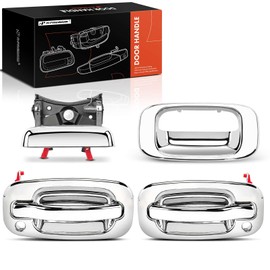 A-Premium - Tailgate Handle with Bezel & Front Exterior Door Handles - Compatible with 1999-2007 Chevy Silverado & GMC Sierra 1500 2500 3500 - Pack of 4, Front & Tailgate, Replace# 15034985, 15034986