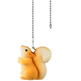 12" Easy-Install Ceiling Fan Pull Chain Set with Decorative Pendant - Extender & Ball Chain Connector for Light Pull Chains, Ceiling Fan Hanging Ornament Accessories (Squirrel-B)