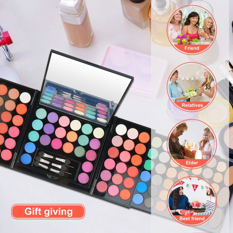 JasCherry 148 Colours Shimmer Eyeshadow Makeup Palettes with Concealer, Blush