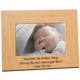 ‘Sometimes The Smallest Things Take Up The Most Room’ Photo Frame - Mum Mummy Gift Idea - Christmas Gifts For Mum - Wooden Engraved 6x4 Landscape