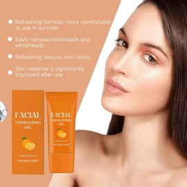 Gel Exfoliante Facial Hidratante Con Enzimas De Naranja (2 Unidades), Limpiador Profundo, Elimina Puntos Negros Y Rejuvenece La Piel (60 G)