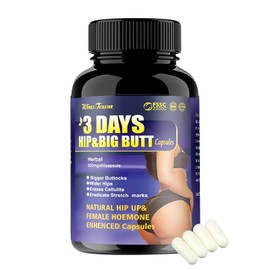 Wins Town Wins Town 3 Days Hip & Big Butt Capsules, Natural Hip Up & Female Hoemone Enhenced Herbal Supplements, 60 Count