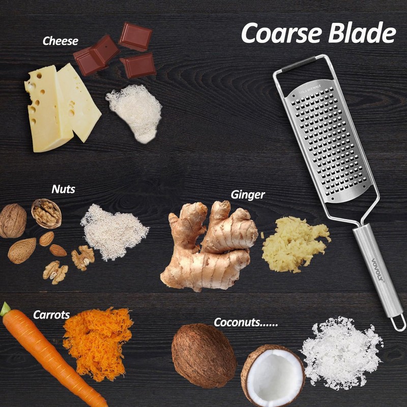 Vovoly 4-Pcs Pro Set Zester Grater Set, Cheese Grater with