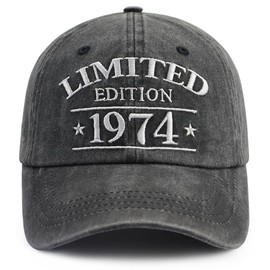 51th Birthday Gifts for Women Men, Limited Edition 1974 51th Birthday Decorations Hats, Funny 51 Years Old Baseball Cap for Dad Mom Grandpa Grandma Black