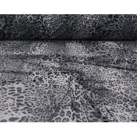 Power Net Stretch Mesh Nylon Spandex Sheer Printed Cheetah Gray Black Z501