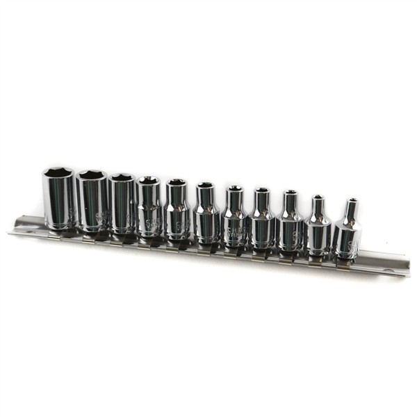 11pc BA Sockets 1/4" Dr BA0-BA10 & Socket Rail for