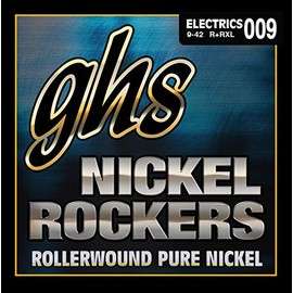 GHS Strings R+RXL Nickel Rockers, Rollerwound Pure Nickel Electric Guitar Strings, Extra Light (.009-.042)