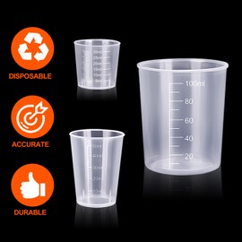 25 Pcs Plastic Measuring Cups, Resin Mixing Cups, Epoxy Mixing Cups, Paint Mixing Cups, 30ml 50ml 100ml