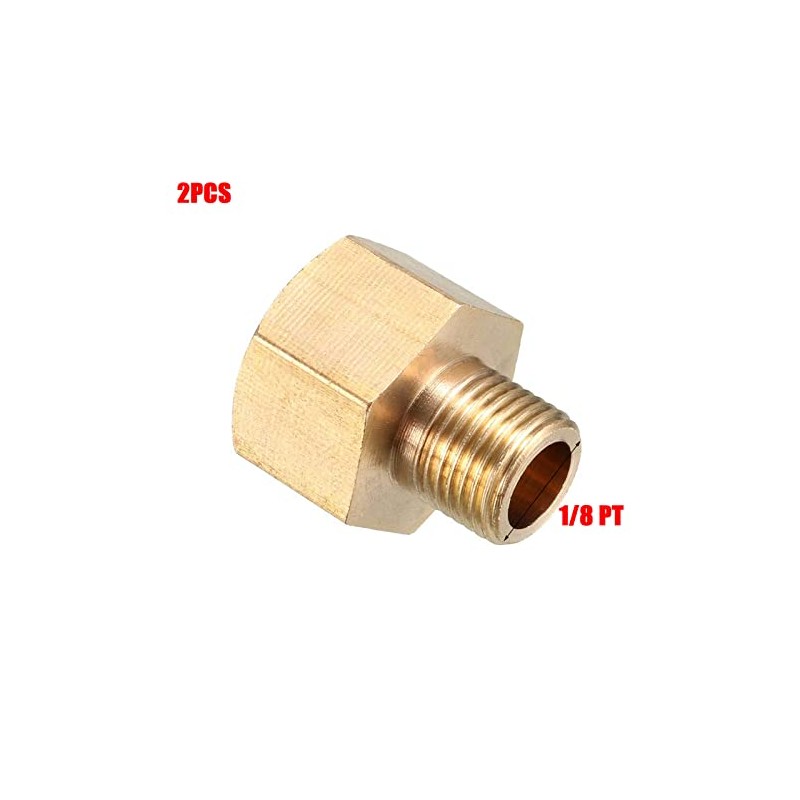 TOP-VIGOR 2Pcs Brass Threaded Pipe Fitting 1/8 PT Male x