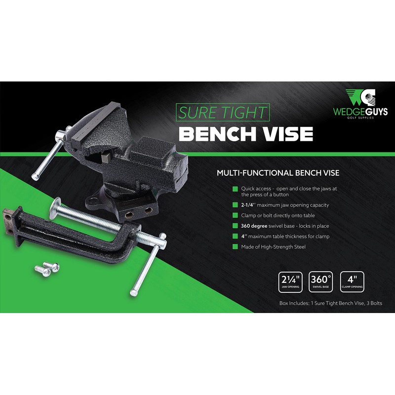 Wedge Guys Bench Vise w/Quick Release & Swivel + Removable