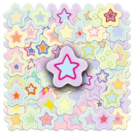 LYLSDSB Stars Stickers Pack of 50 Vinyl Cute Funny Star Stickers for Laptop Water Bottles Skateboard Bicycle Computer Snowboard Luggage Car Waterproof Cool Stickers for Children Teenagers Boys