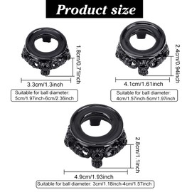 beinkmake 3pcs 3sizes Crystal Ball Base Resin Display Stand Base for Crystal Ball Sphere Globe Crystal Sphere Hollow Holder for Stone Decorations