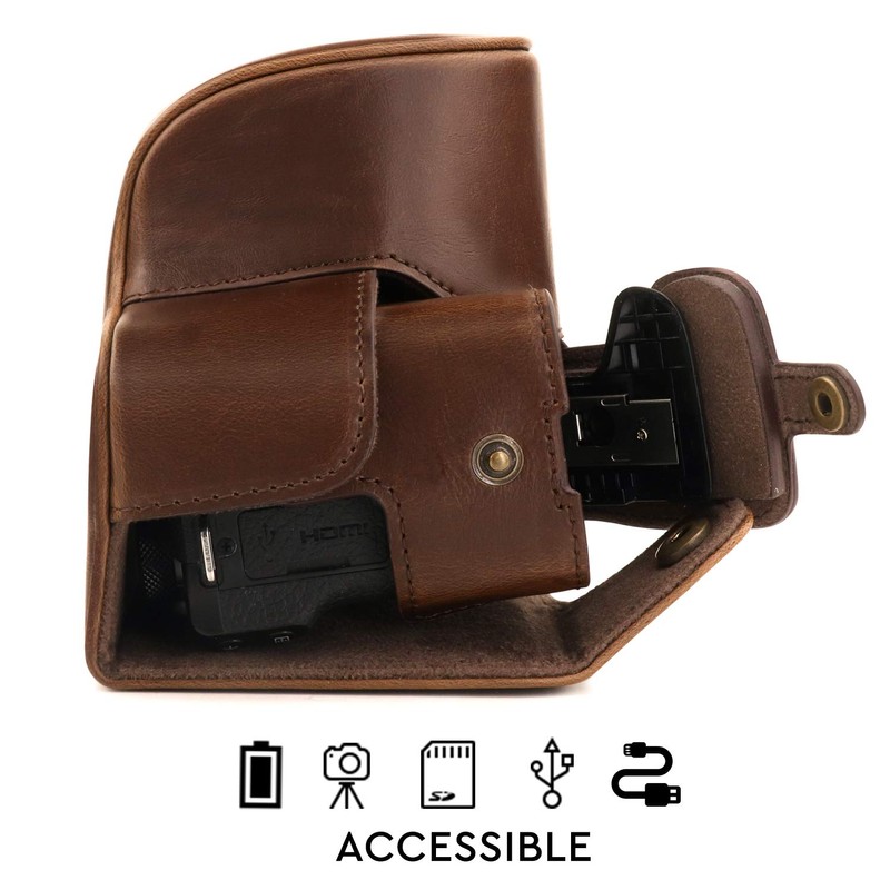 Megagear MG1751 Ever Ready Leather Camera Case Compatible with Canon