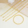Gold Bracelets for Women, Dainty 14K Gold Plated Stackable Link,