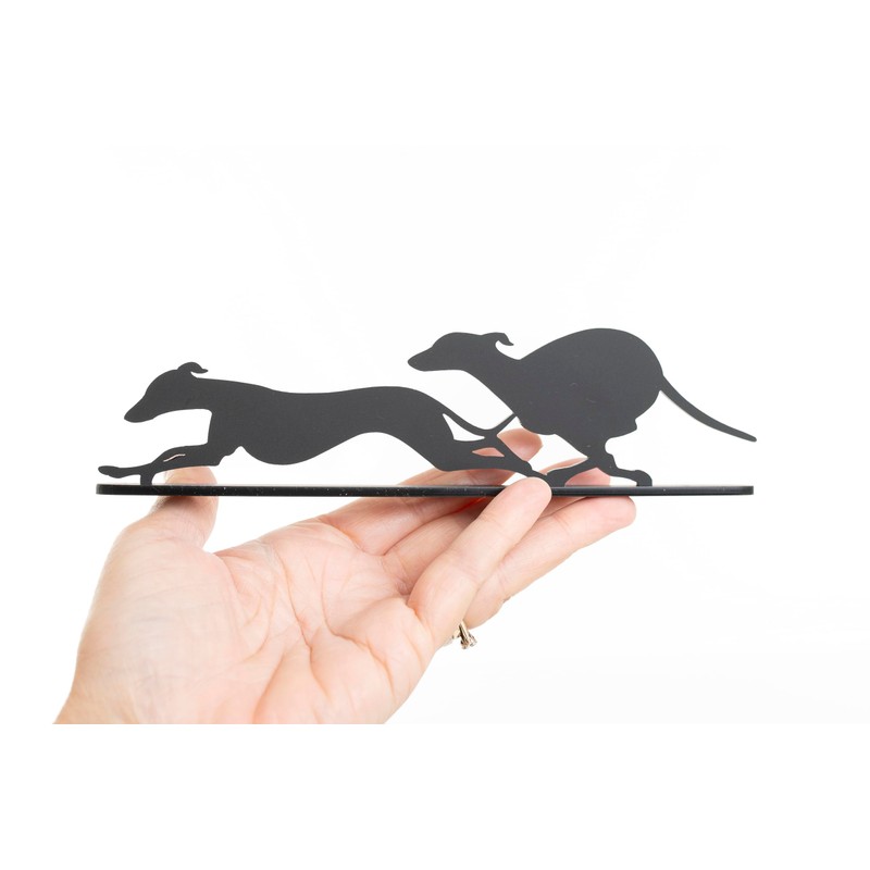 Acrylic Whippet/Greyhound Silhouette Ornaments, Racing dogs.