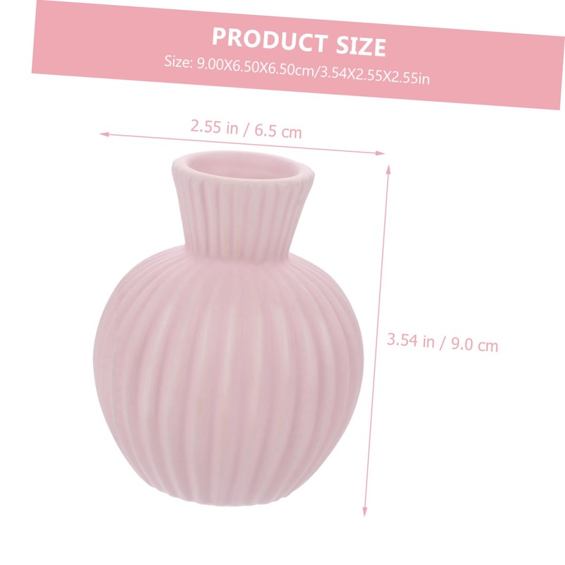 BIUDECO 1Pc Chic Pink Ceramic Flower Vase for Home Decor