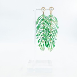 Yifnny Acrylic Leaf Earrings, Palm Front Earrings for Women, Plant Jewellery, Acrylic Girls Earrings in the Shape of a Leaf Ladies Holiday Style Earrings Gifts for Women, Resin