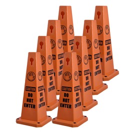 VILMON 8 Pack DO NOT ENTER Traffic Cones, 26 Inch Safety Sign Cones with Heavy Rubber Base, 4-Sided Warning Message for Crowd Control, Event Security, Restricted Areas